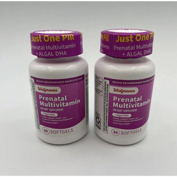 Walgreens Bags Lot Of 2 Walgreens Prenatal Multivitamin Algal Dha 3